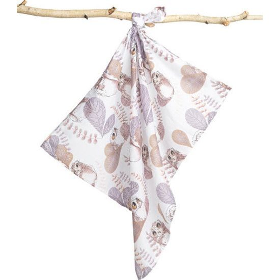 Mušelínová plínka 70x80 cm sovička puštík