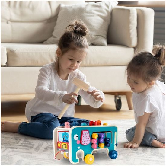 Doris dřevěná edukační kostka se zatloukačkou