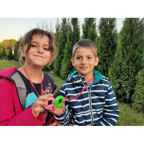 Zvířátko elektronické - přívěsek se šňůrkou - mix 3 barvy