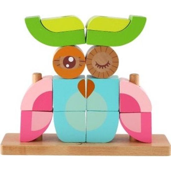 Dřevěná skládanka Sova 19ks