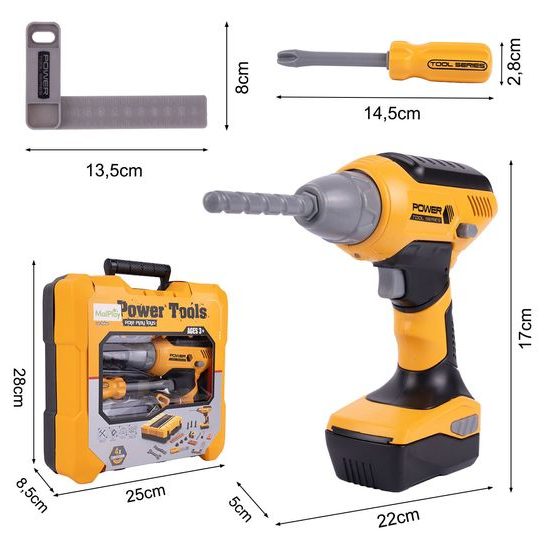 Dětské nářadí s vrtačkou na baterie v kufříku Power Tools