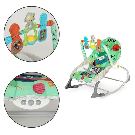 Ecotoys kojenecké lehátko 3v1 s vibracemi a hudbou Ufo Space