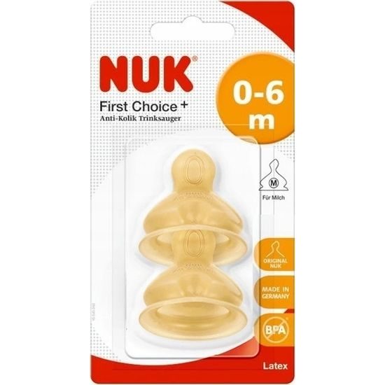 Nuk Náhradní savička na kojeneckou láhev latex 0-6m M, 2ks
