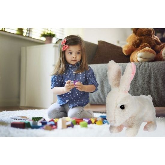 Plyšový králíček na baterie Princess Bunny bílý