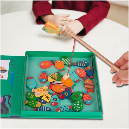 Dřevěné rybičky na lovení na magnet 26 kusů