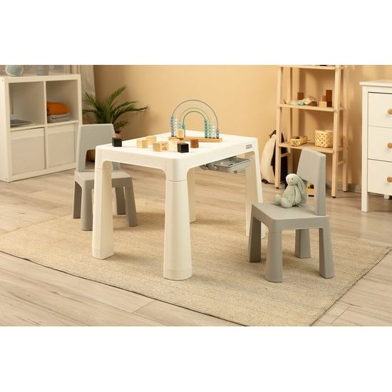 Dětský stůl Monti + 2 židle šedý