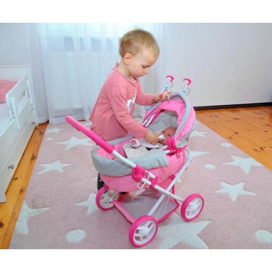 Hluboký kočárek pro panenky MILLY MALLY Alice Prestige Pink