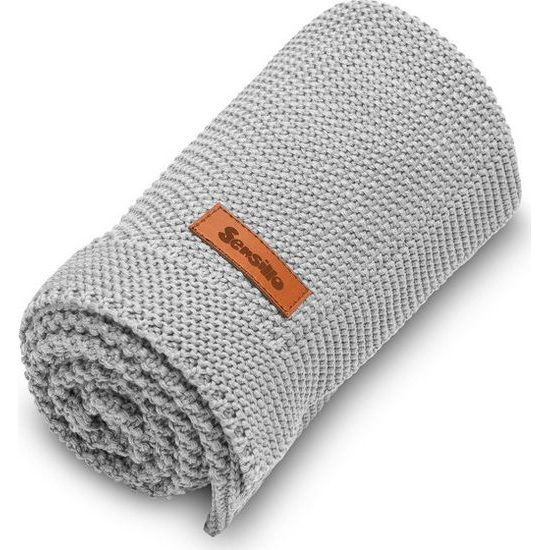Sensillo dětská deka do kočárku pletená 100% bavlna šedá