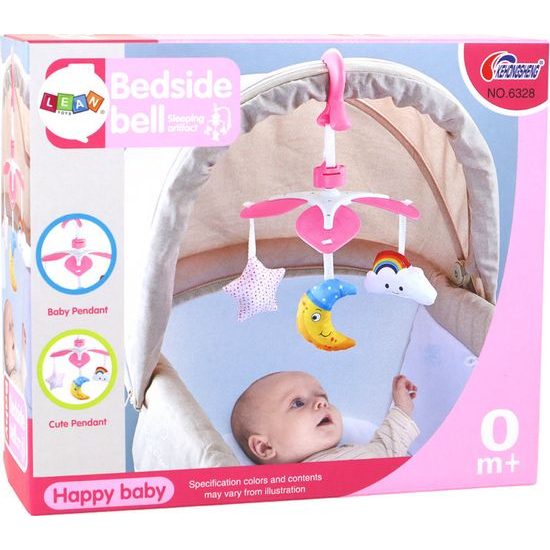 Dětský kolotoč nad postýlku s klipem Sky Pink