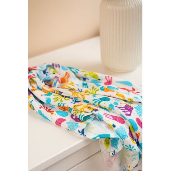 Bambusová plena 75x75cm, Barevné chobotničky