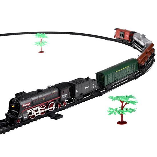 XXL vláčkodráha na baterie s kouřovými a světelnými efekty Steam Train