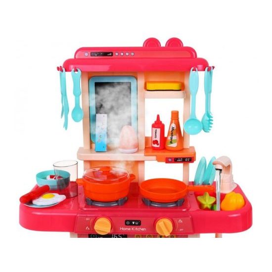 Dětská mini kuchyňka se zvuky a párou Little Chef- růžová
