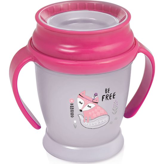 Lovi Lovi Kouzelný hrneček Junior 360° Indian Summer Girl, 9 m+ - růžový