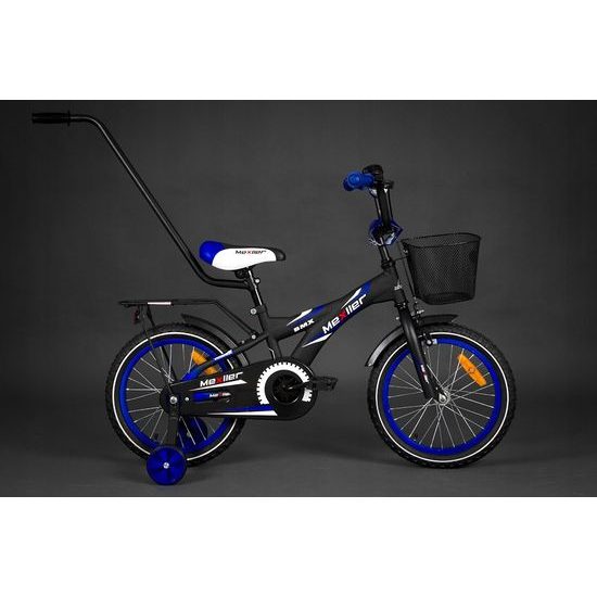 Mexller dětské kolo BMX 16" s vodící tyčí černomodré