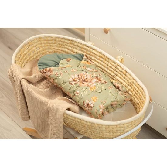 Dětská oboustranná zavinovačka zelená s květy 75x75 cm