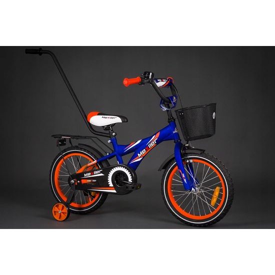 Mexller dětské kolo BMX 16" s vodící tyčí modrooranžové