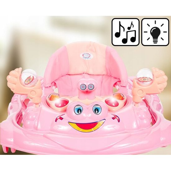 Dětské vzdělávací chodítko Laugh Walker růžové