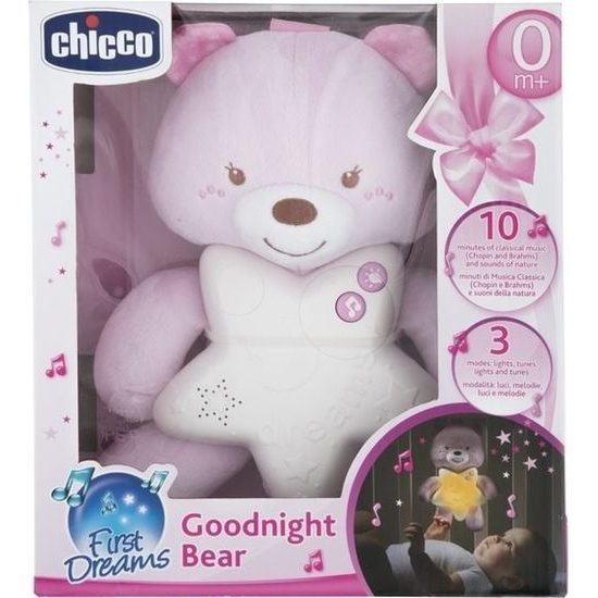 Chicco Goodnight bear svítící medvídek růžový