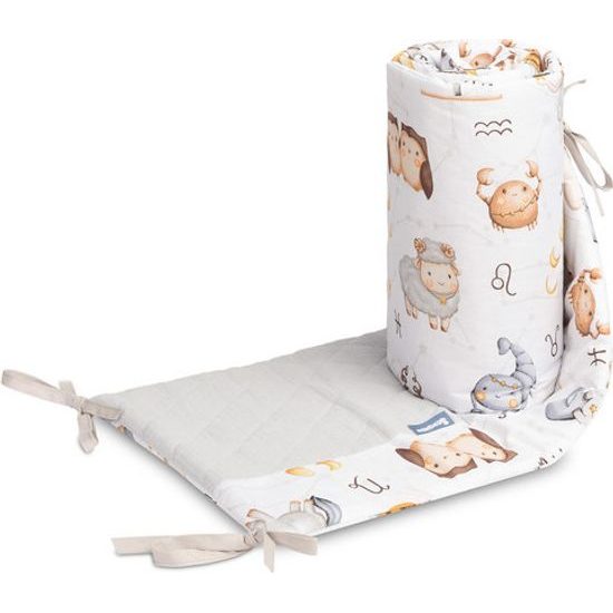 Ochranný mantinel do postýlky Zvěrokruh, šedá