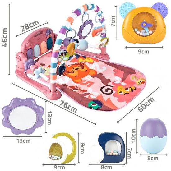 Hrací deka s piankem Tygřík - růžová