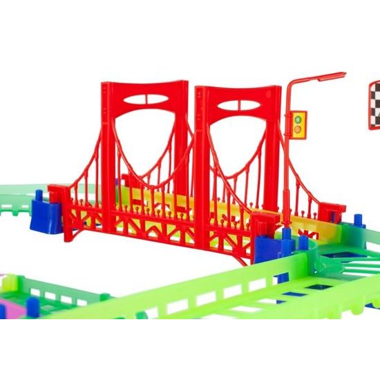 Svítící autodráha s autíčkem na baterie 123 dílků Luminous Rail