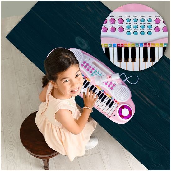 Dětské elektronické klávesy s mikrofonem a židličkou Magic Keyboard