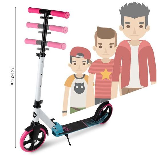 Dětská skládací koloběžka s hliníkovým rámem Scooter bílo-modrá