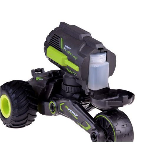 Kaskadérské autíčko na dálkové ovládání s bublifukem Stunt Car - černozelené