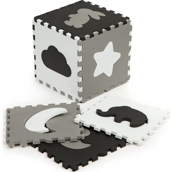 Ecotoys XXL pěnová puzzle hrací deka Happy Gray