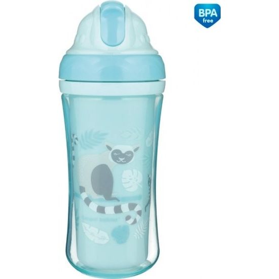 CANPOL babies Sportovní láhev se silikonovou slámkou JUNGLE 260ml modrá