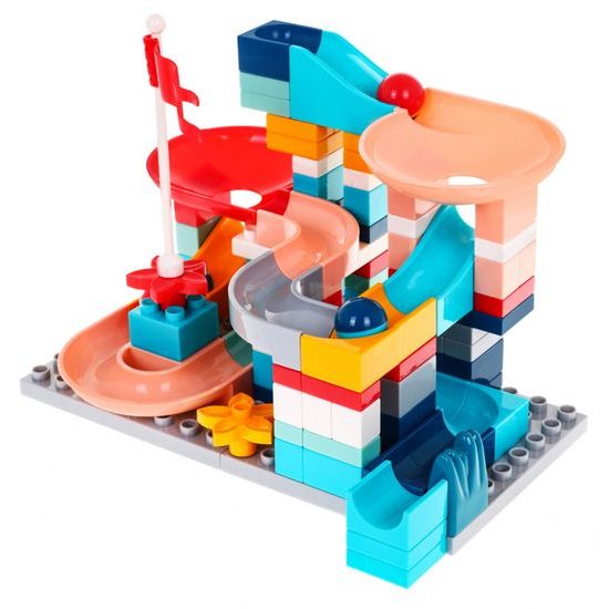 Majlo Toys dětská kuličková dráha 105 dílků Slide Blocks