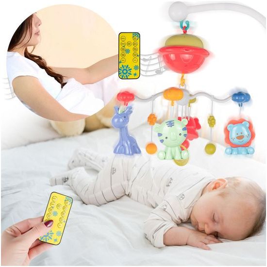 Kolotoč nad postieľku s projektorom a diaľkovým ovládaním Bed Bell