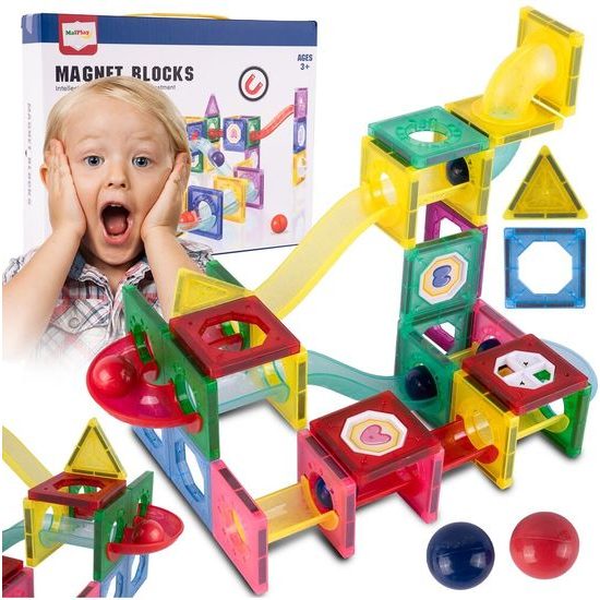 Magnetická stavebnice se skluzavkou Magnet Blocks 78 dílů