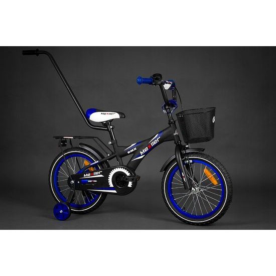 Mexller dětské kolo BMX 16" s vodící tyčí černomodré