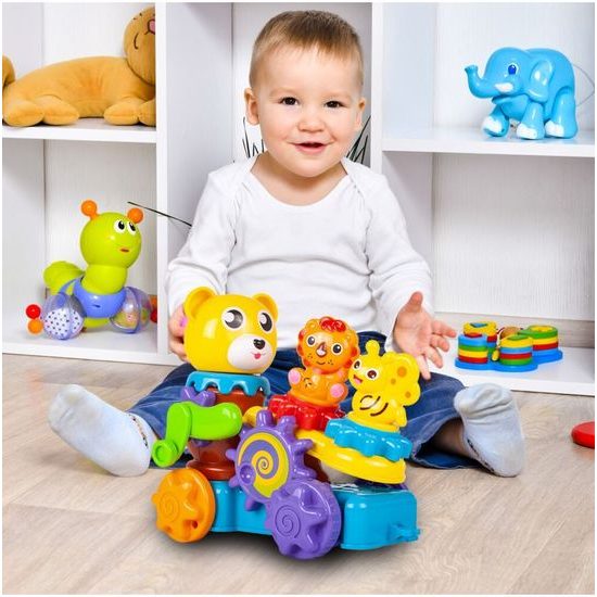 Veselé autíčko pro nejmenší s ozubenými kolečky Bear Car