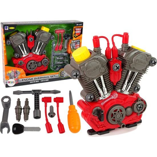 Sada nářadí s motorem pro malého mechanika