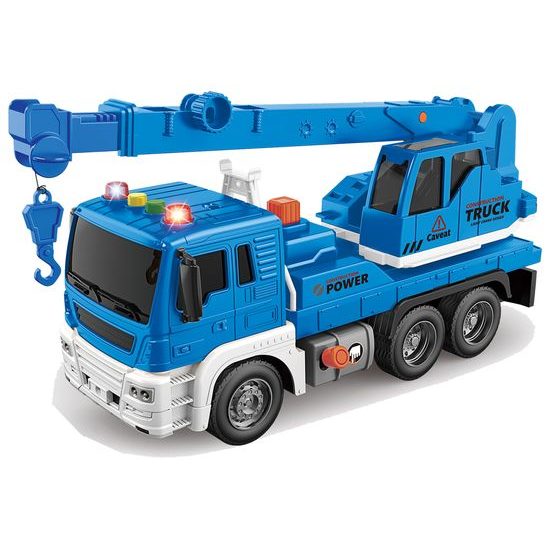 Autojeřáb se světlem a zvukem City Truck 1:16 - modrý