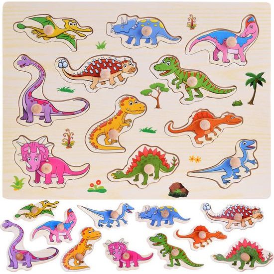 Dřevěné puzzle DINOSAUŘI 11 dílků