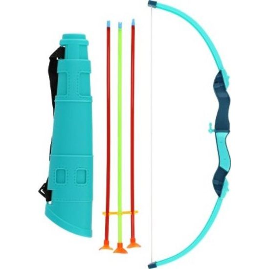 Luk + 3 šípy s přísavkou v toulci - modrý