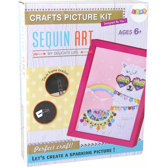 Pěnový obrázek s flitry - Lama