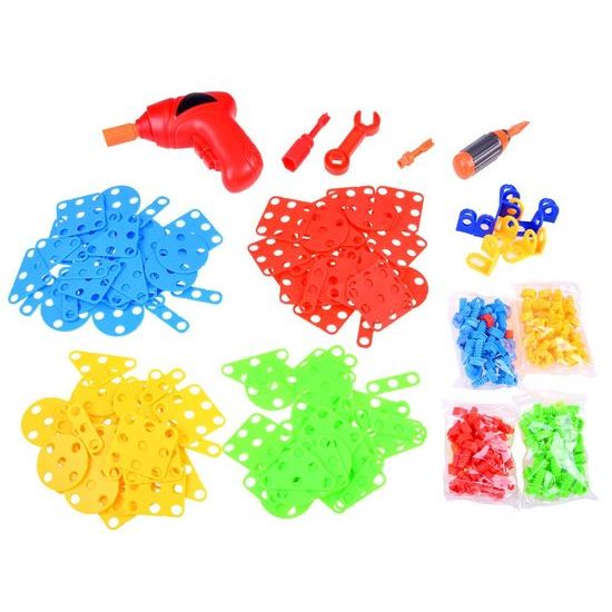 Majlo Toys konstrukční 3D stavebnice s vrtačkou na baterie Magic Panel 268 ks