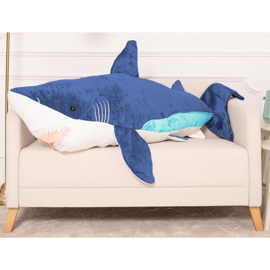 Plyšový žralok Eda 160 cm - šedý