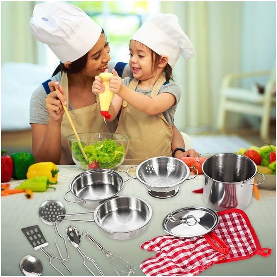 Sada dětského kovového nádobí v batůžku 12 součástí Kitchen Backpack