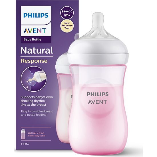 Philips Avent kojenecká láhev Natural 260ml - růžová