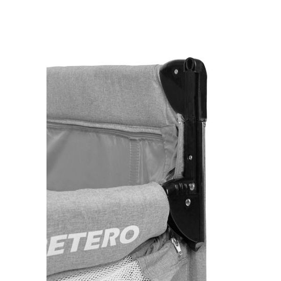 Dětská cestovní postýlka CARETERO ESTI se stahovací bočnicí grey