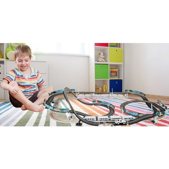 Dětská XXL vláčkodráha s autodráhou Speed Racing 600 cm