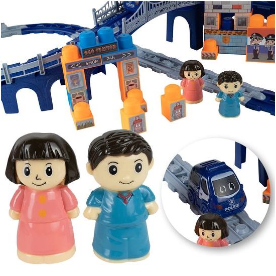 Policajná vláčikodráha so svetlom a zvukom Police Trail 65 súčasťí