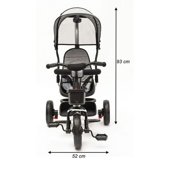 Ecotoys dětská tříkolka s otočným sedadlem X360 šedá
