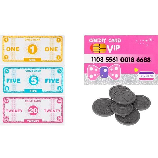 Dětská elektronická pokladna s vozíčkem a LED displejem