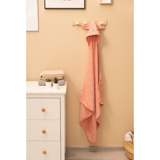 Dětská osuška s kapucí Králíček 90x90cm růžová